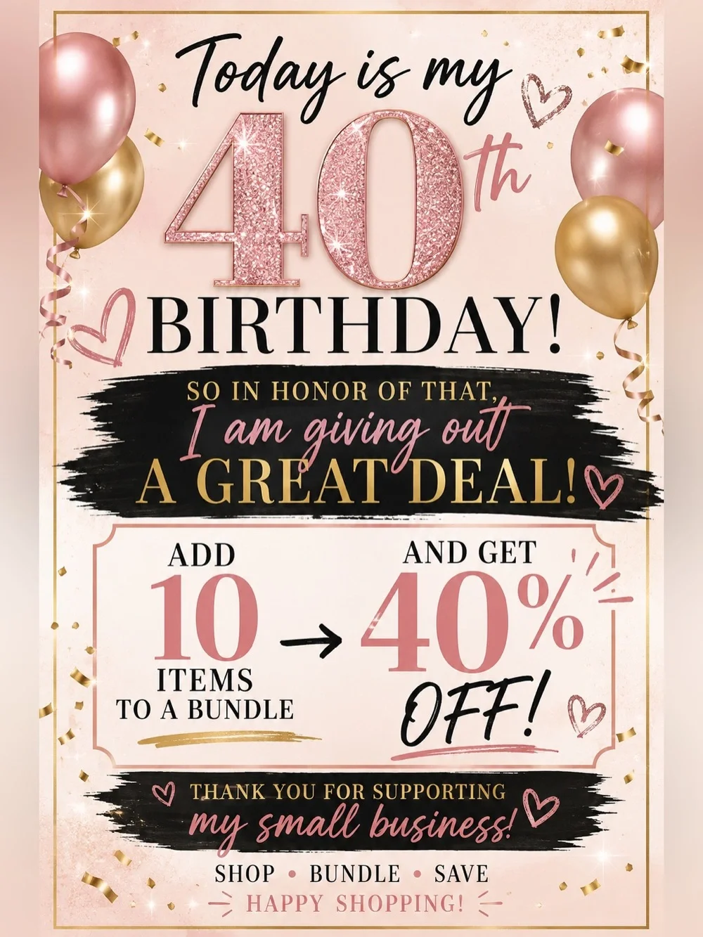 It’s My 40th Birthday - Get The Deal!